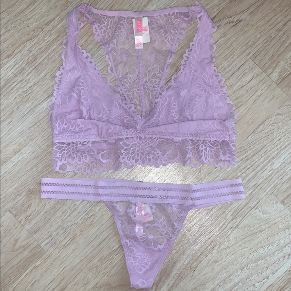 MATCHING Victoria’s Secret Lace Bralette & Thong!